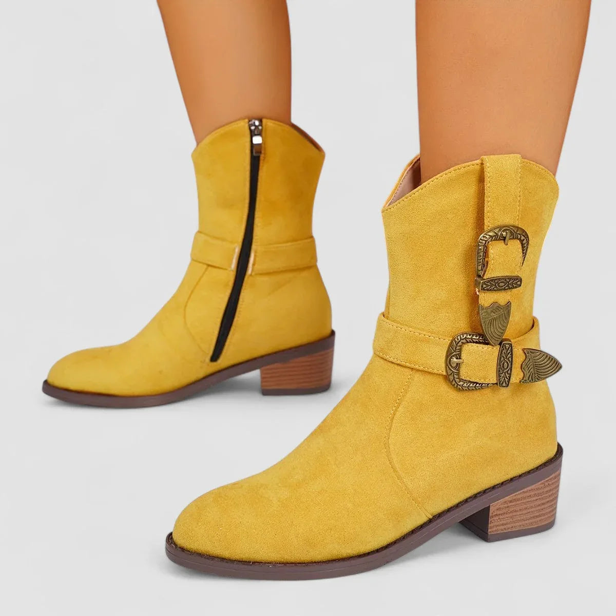 Lavinia | Botines Camperos Ortopédicos - Amarillo