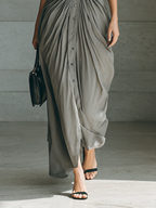 Michela | Vestido Largo Plisado con Cinturón