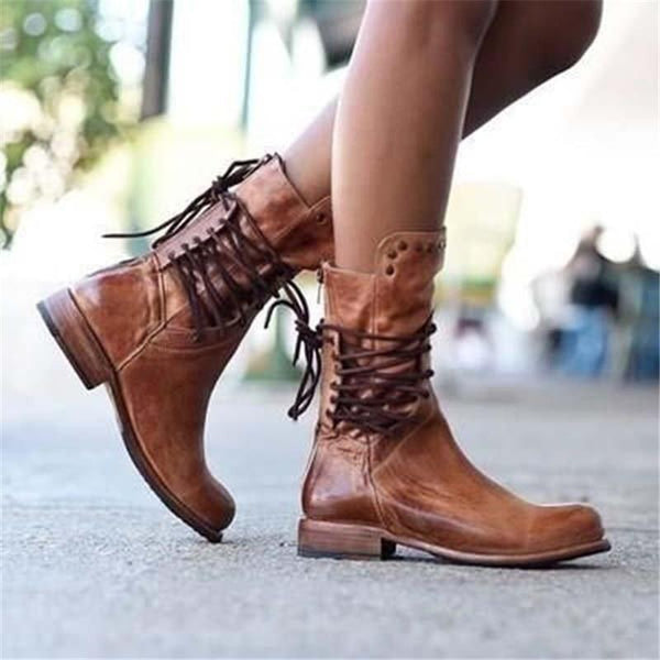 Eleonora | Botines Vintage con Cordones y Plantilla Ortopédica