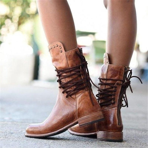 Eleonora | Botines Vintage con Cordones y Plantilla Ortopédica