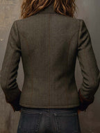 Adelina | Chaqueta de Espiga con Ribetes en Contraste
