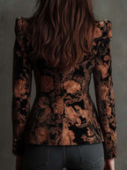 Angelica | Blazer Entallado con Estampado Floral Ornamental