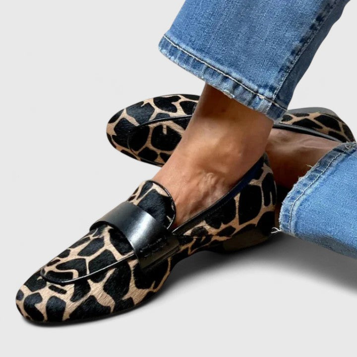 Lucrezia | Mocasines Ortopédicos Premium con Estampado Animal - Negro
