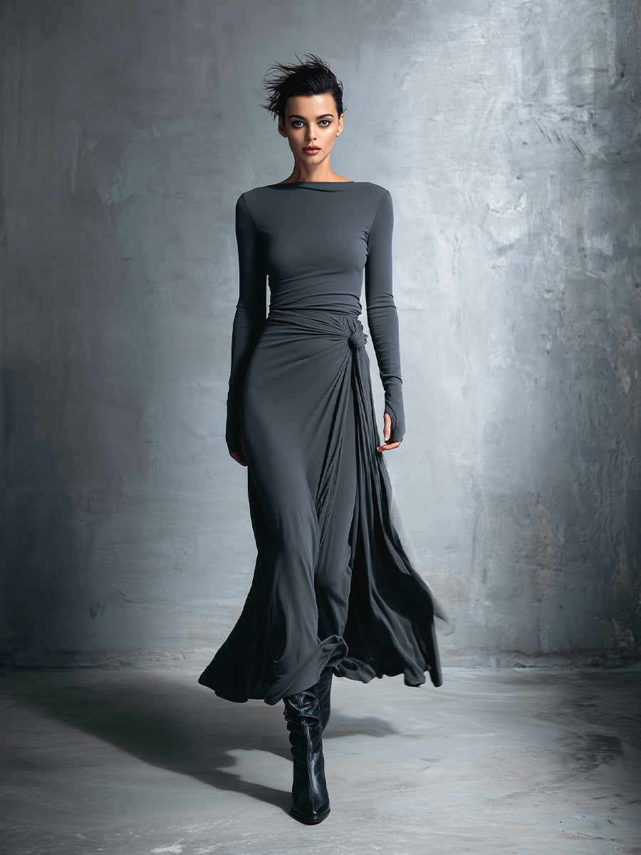 Fiorella | Vestido Maxi con Nudo Lateral