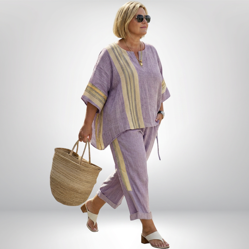 Assia | Conjunto Boho de Rayas