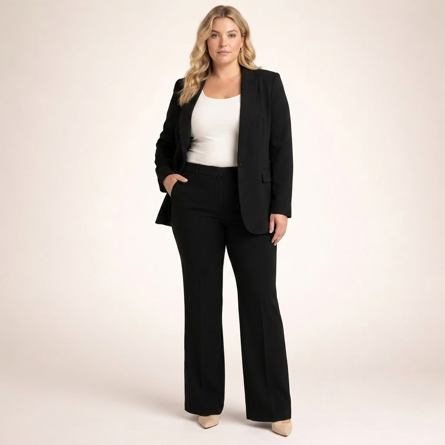 Andreina | Conjunto Elegante de Blazer y Pantalón Acampanado