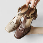 Verdiana | Zapatos con Tira en T y Tacón Ancho