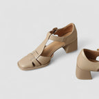 Verdiana | Zapatos con Tira en T y Tacón Ancho