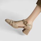 Verdiana | Zapatos con Tira en T y Tacón Ancho