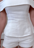 Imma | Conjunto de Top Bardot con Peplum y Short