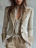 Anastasia | Blazer Entallado con Bordados - Marfil
