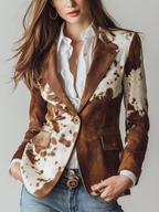 Annabella | Blazer con Estampado Llamativo - Marrón