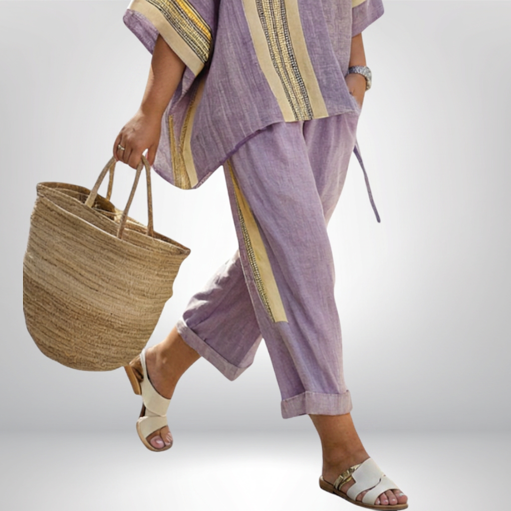 Assia | Conjunto Boho de Rayas