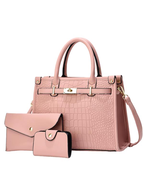Mirella | Bolso Bandolera con Grabado Efecto Cocodrilo - Rosa