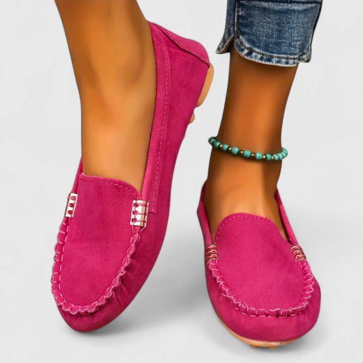Emanuela | Mocasines Ortopédicos con Detalle Metálico - Rosa