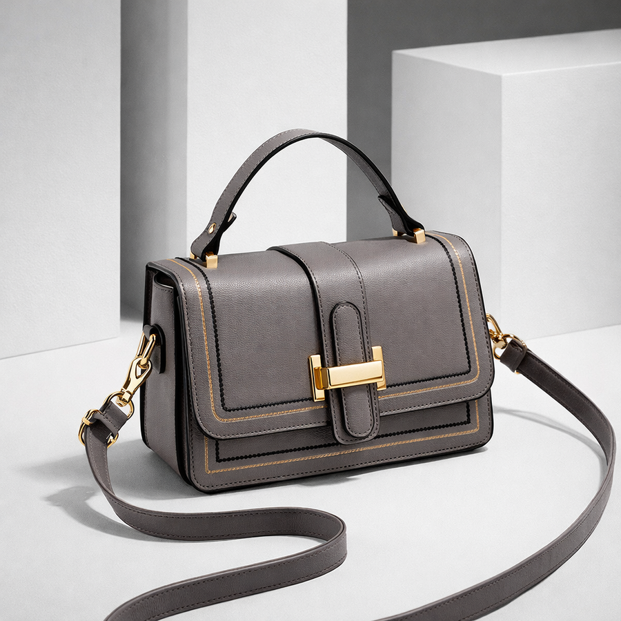 Lucilla | Bolso de Hombro Elegante de Silueta Estructurada - Gris