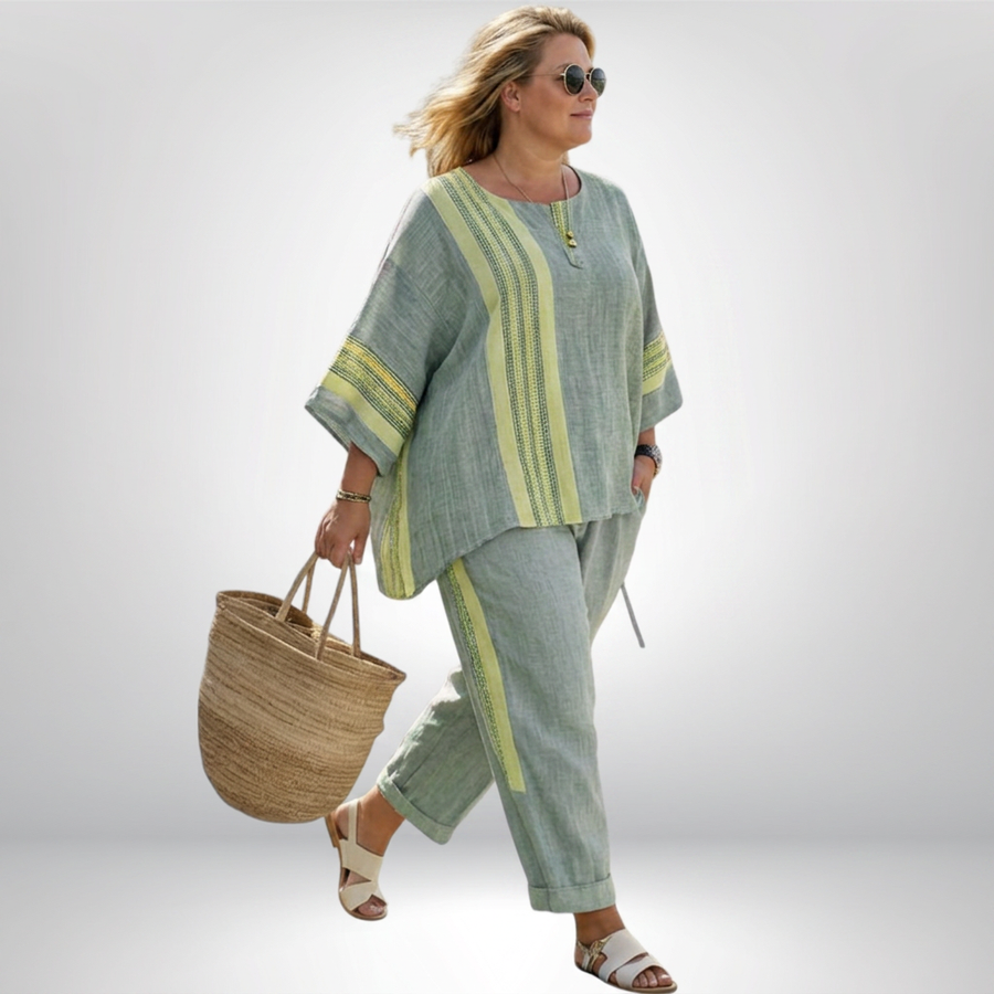 Assia | Conjunto Boho de Rayas
