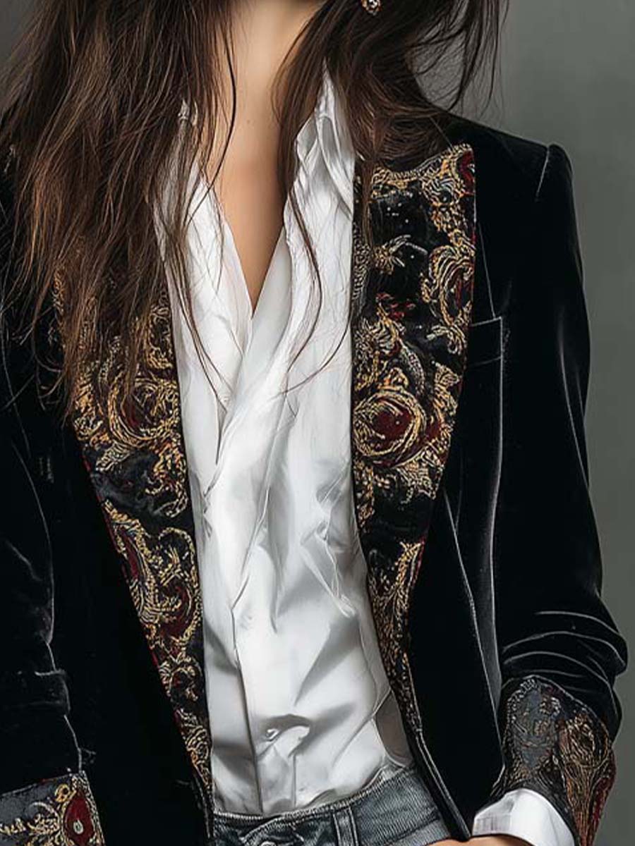 Alessandra | Blazer Entallado con Ribete Barroco