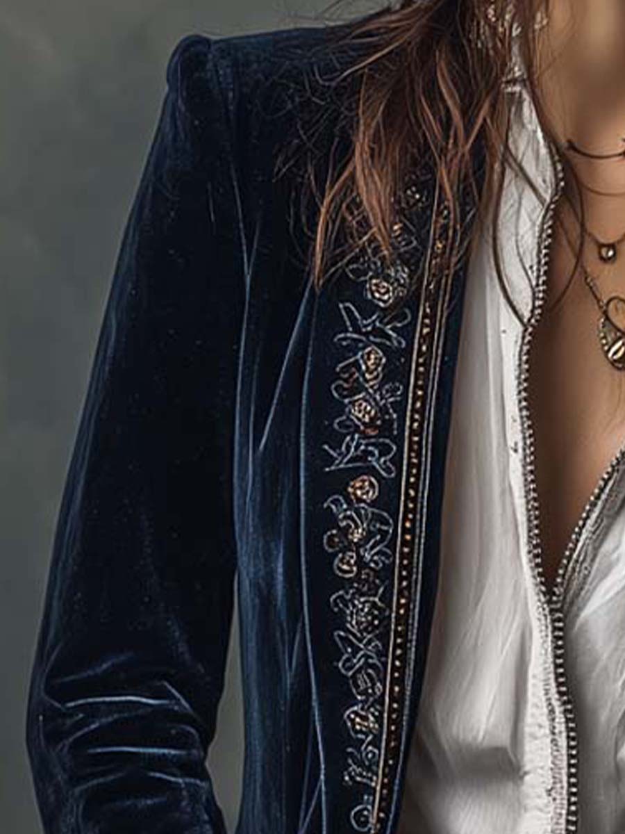 Amedea | Chaqueta Larga Bordada
