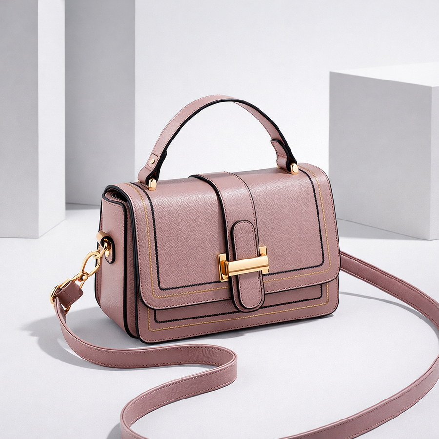 Lucilla | Bolso de Hombro Elegante de Silueta Estructurada - Rosa