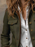 Adelina | Chaqueta de Espiga con Ribetes en Contraste