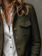 Adelina | Chaqueta de Espiga con Ribetes en Contraste