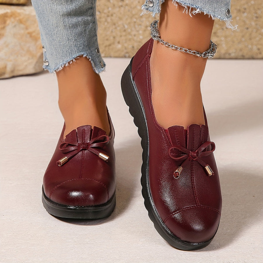 Margherita | Mocasines Ortopédicos con Lazo Decorativo - Burdeos