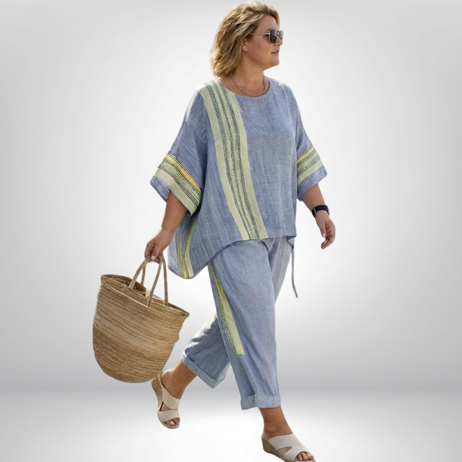 Assia | Conjunto Boho de Rayas