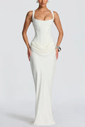 Gioia | Vestido Maxi con Escote Cuadrado - Blanco