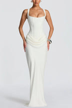 Gioia | Vestido Maxi con Escote Cuadrado - Blanco