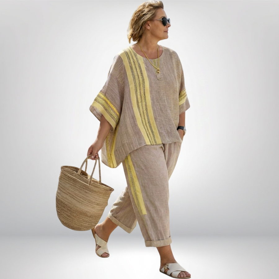 Assia | Conjunto Boho de Rayas