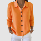 Candida | Cárdigan con Cuello y Botones - Naranja