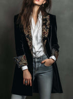 Alessandra | Blazer Entallado con Ribete Barroco - Negro