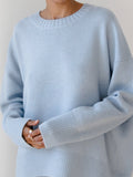 Fausta | Jersey Oversize de Cuello Redondo - Azul claro