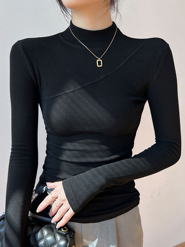 Imelda | Top de Cuello Semialto Elegante - Negro