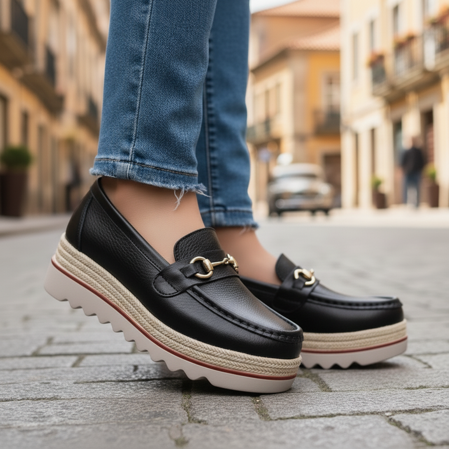 Elisabetta | Mocasines Ortopédicos con Suela Gruesa y Cierre Metálico