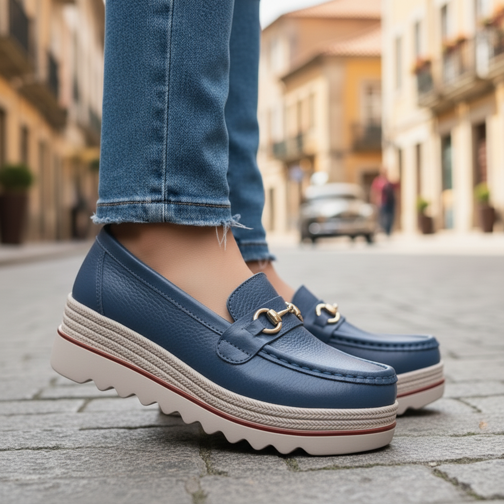Elisabetta | Mocasines Ortopédicos con Suela Gruesa y Cierre Metálico