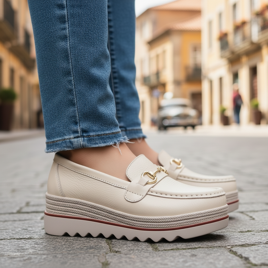Elisabetta | Mocasines Ortopédicos con Suela Gruesa y Cierre Metálico