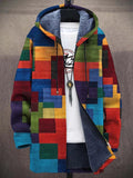 Giorgia | Cárdigan con Capucha Artístico - Multicolor Bloques