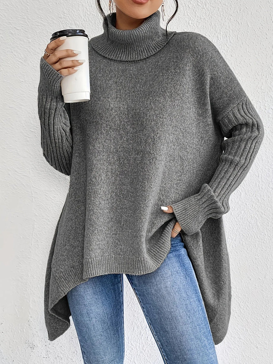 Fiamma | Jersey Relajado de Cuello Vuelto - Gris