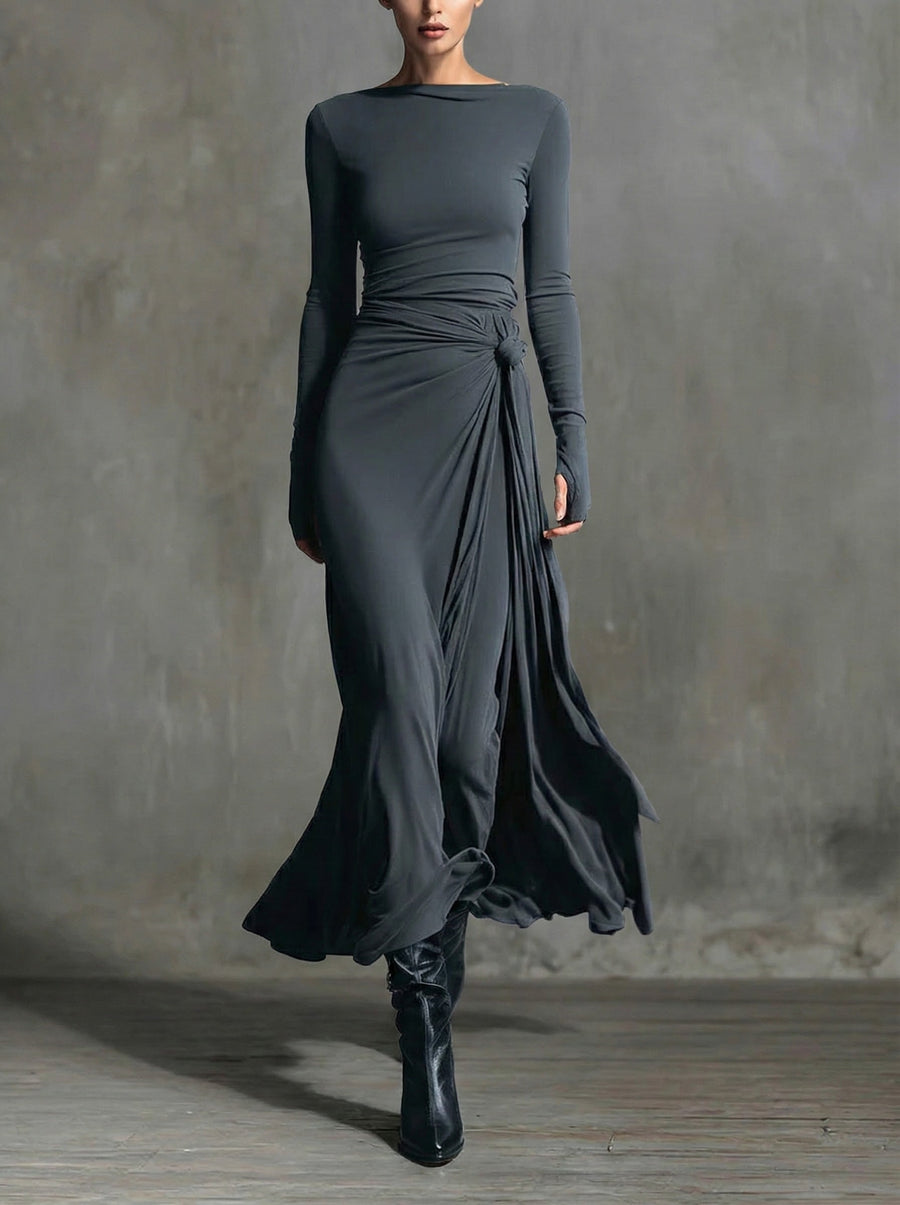 Fiorella | Vestido Maxi con Nudo Lateral