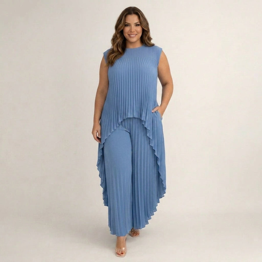 Azzurra | Conjunto Elegante Plisado