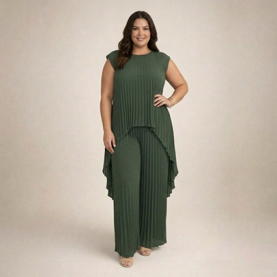 Azzurra | Conjunto Elegante Plisado