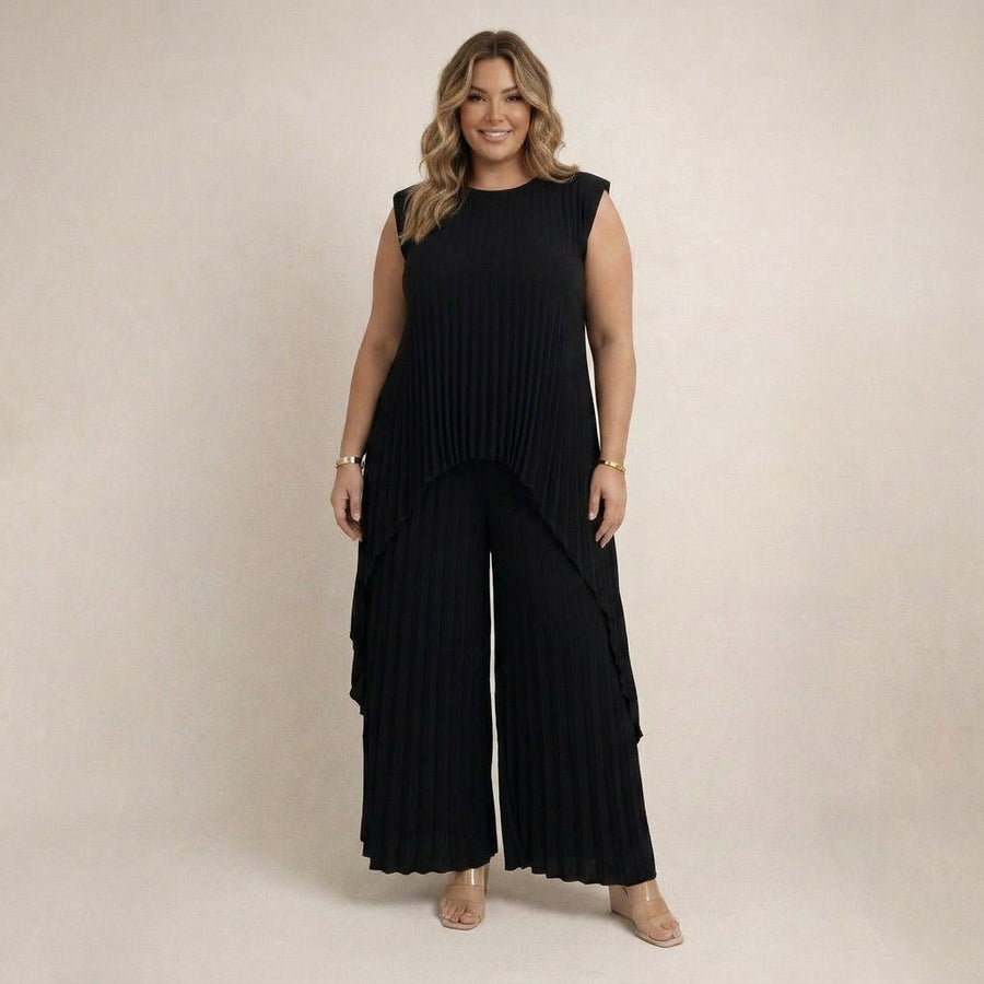 Azzurra | Conjunto Elegante Plisado