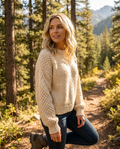 Franca | Jersey Texturizado de Cuello Redondo - Beige claro