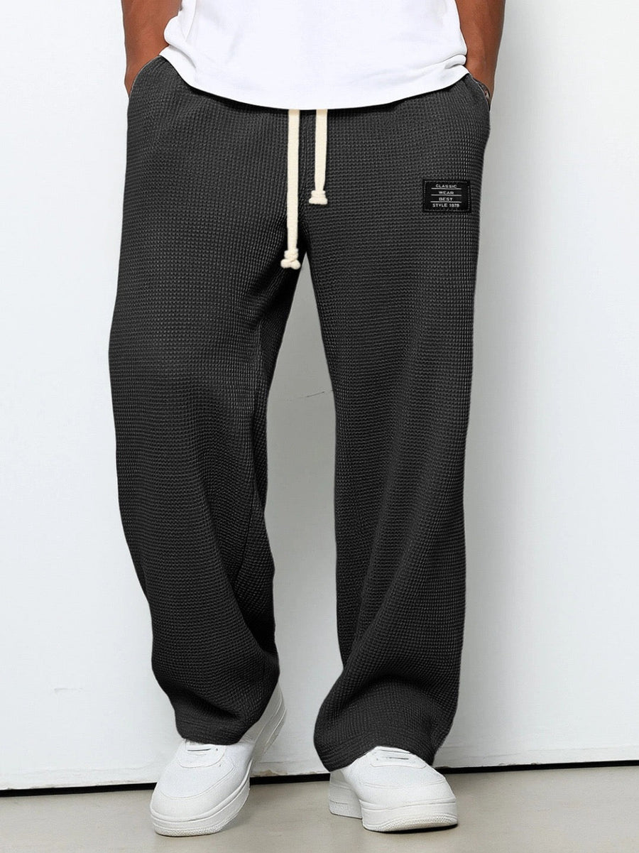 Lorenzo Pantalon Ancho Panal de Abeja - Negro