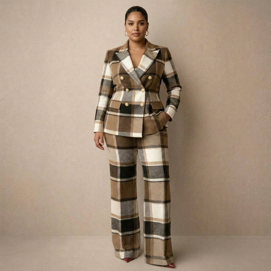 Artemisia | Traje Elegante de Chaqueta Entallada y Pantalón Ancho