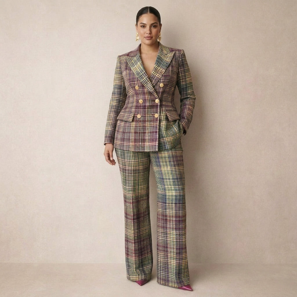Artemisia | Traje Elegante de Chaqueta Entallada y Pantalón Ancho