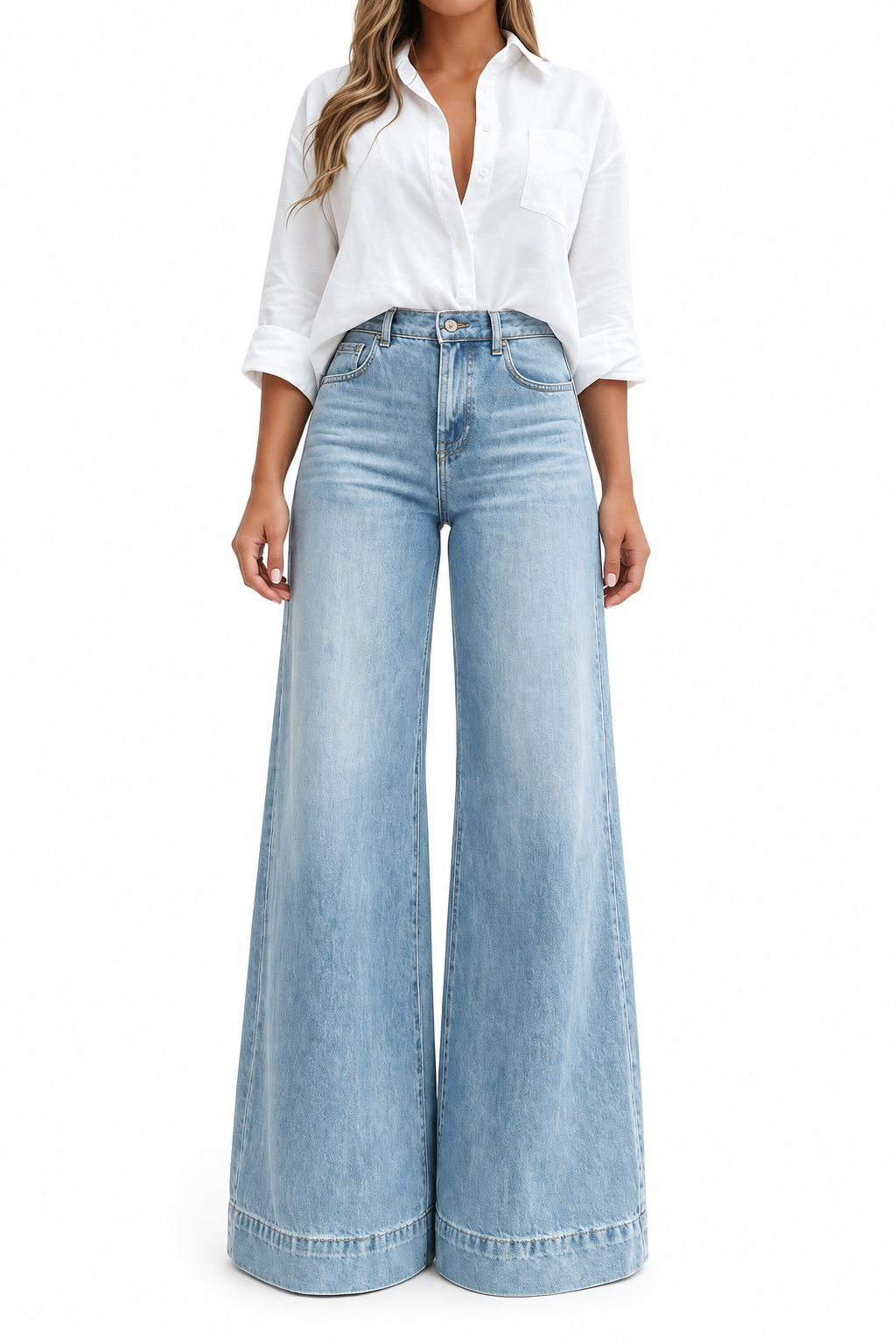 Savina | Jeans de Cintura Alta y Pierna Ancha