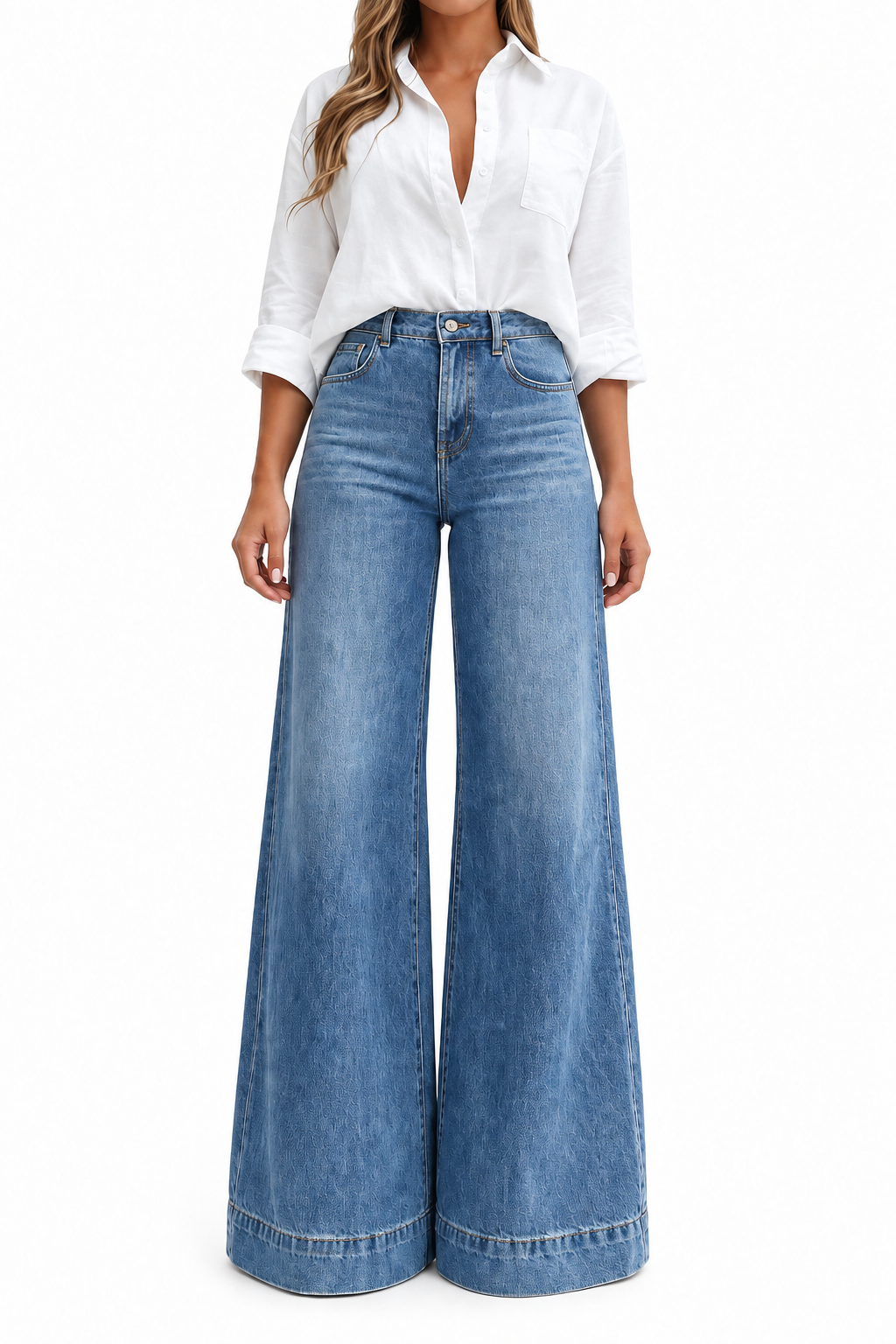 Savina | Jeans de Cintura Alta y Pierna Ancha